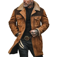 Men’s Suede Winter Coat with Polar Fleece Lining | Stylish Mid-Length Warm Jacket