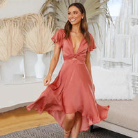 Women’s Vintage Summer Midi Dress in Flowy Silhouette | Wedding Guest & Party Dress