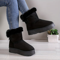 Plush Bow Knot Winter Boots | Stylish Warmth | Non-Slip Comfort