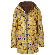 Women’s Long Winter Jacket with Hood in Floral Style | Warm Ladies Coat