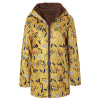Women’s Long Winter Jacket with Hood in Floral Style | Warm Ladies Coat