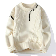 Men’s Casual Knit Jumper | Loose Fit Sweater | Crew Neck Pullover