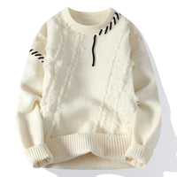 Men’s Casual Knit Jumper | Loose Fit Sweater | Crew Neck Pullover