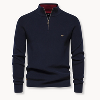 Men’s Quarter Zip Jumper | Lightweight Knit | Ribbed Cuffs | Smart Casual Sweater