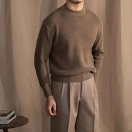 Men’s Wool Ribbed Sweater for Autumn Winter | Classic Warm Knit Jumper