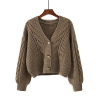Women’s Chunky Knit Cardigan with V Neck | Warm Ladies Cardigan Sweater