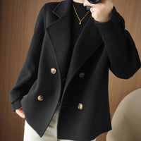 Women’s Double Breasted Coatigan Cardigan | Smart Casual Ladies Knitwear Jacket