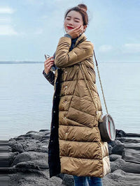 Women’s Long Winter Coat in Classic Overcoat Style | Warm Ladies Padded Jacket