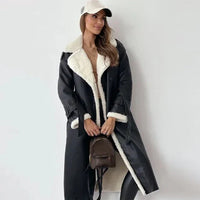 Women’s Long Shearling Coat | Belted Fit | Winter Warmth