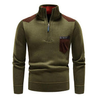 Men’s Zip Up Sweater in Thermal Winter Style | Warm Quarter Zip Jumper