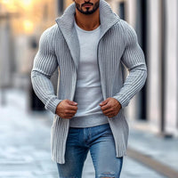 Men’s Knit Vest Cardigan with Stand Collar | Mid-Length Smart Casual Layer