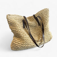 Boho Straw Beach Bag | Handcrafted Design | Summer Shoulder Tote