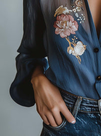 Women’s Boho Chic Floral Blouse in Relaxed Fit | Stylish Ladies Top