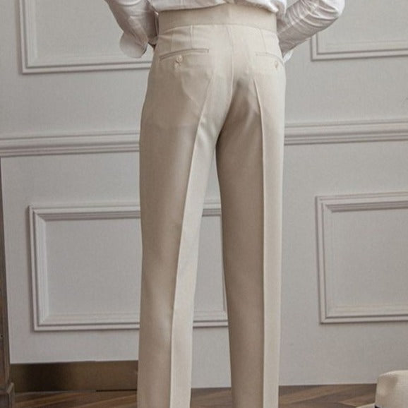 Men’s Old Money Tailored Trousers | Pleated Design | Straight-Leg Fit | Classic Elegance