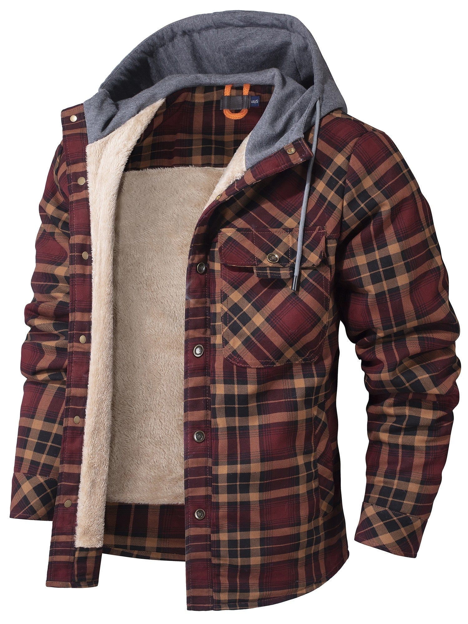 Men’s Fleece Jacket with Hood and Faux Fur Lining | Warm Winter Outdoor Coat