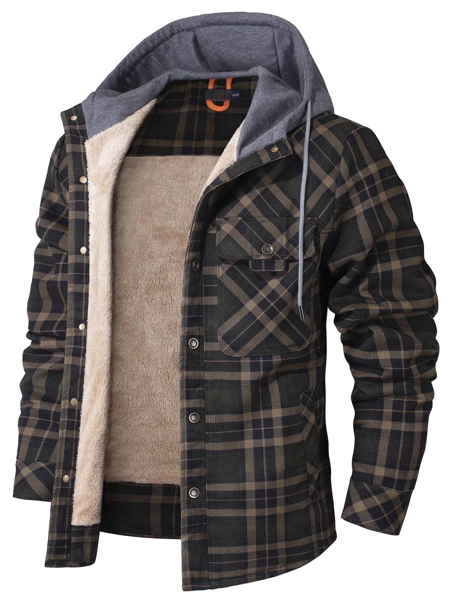Men’s Fleece Jacket with Hood and Faux Fur Lining | Warm Winter Outdoor Coat
