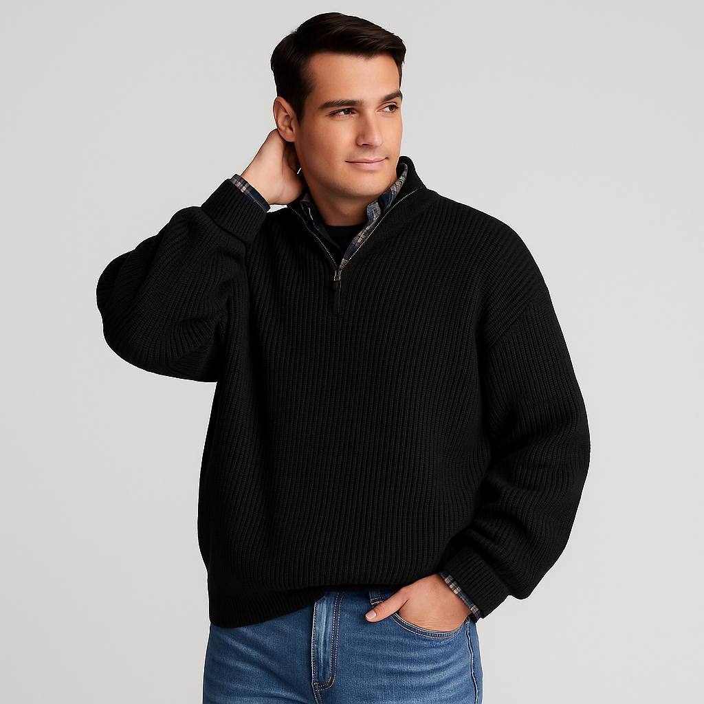 Men’s Classic Sweater in Wool Blend Style | Smart Casual Knit Jumper