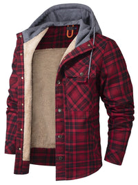 Men’s Fleece Jacket with Hood and Faux Fur Lining | Warm Winter Outdoor Coat