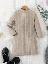 Girls’ Long Knit Sweater in Casual Winter Style | Warm Kids’ Jumper