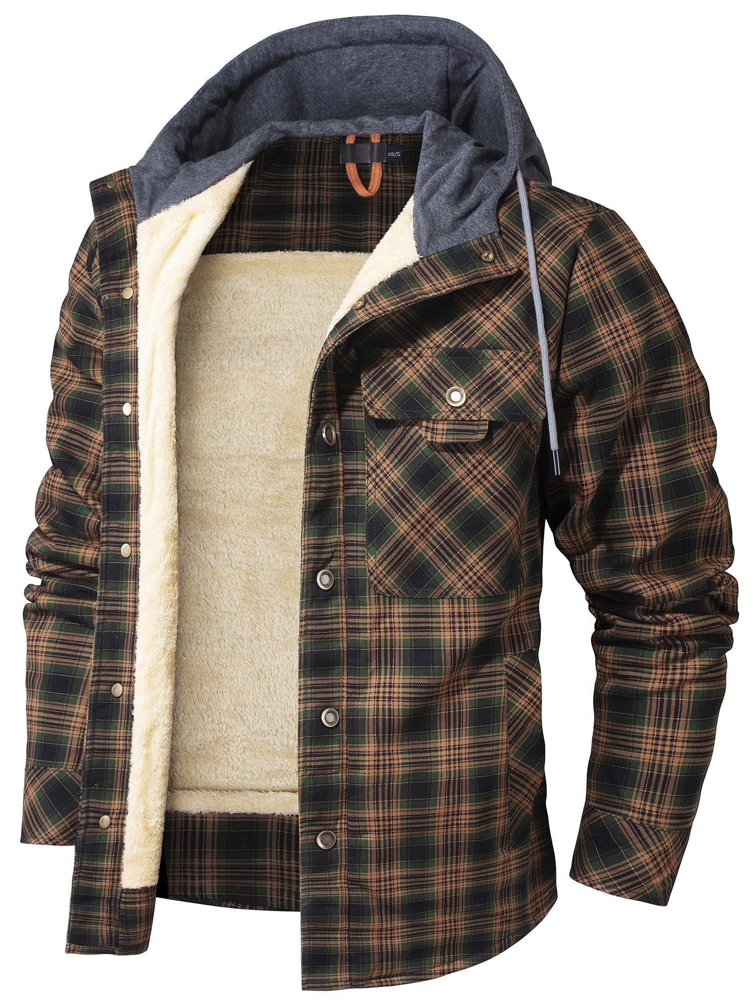 Men’s Fleece Jacket with Hood and Faux Fur Lining | Warm Winter Outdoor Coat