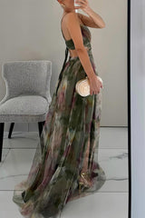 Women’s Elegant V-Neck Maxi Dress with Flowing Silhouette | Wedding Guest & Evening Dress