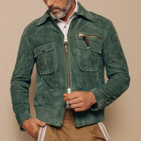 Men’s Suede Bomber Jacket in Vintage Style | Smart Casual Winter Coat