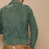 Men’s Suede Bomber Jacket in Vintage Style | Smart Casual Winter Coat
