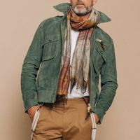 Men’s Suede Bomber Jacket in Vintage Style | Smart Casual Winter Coat