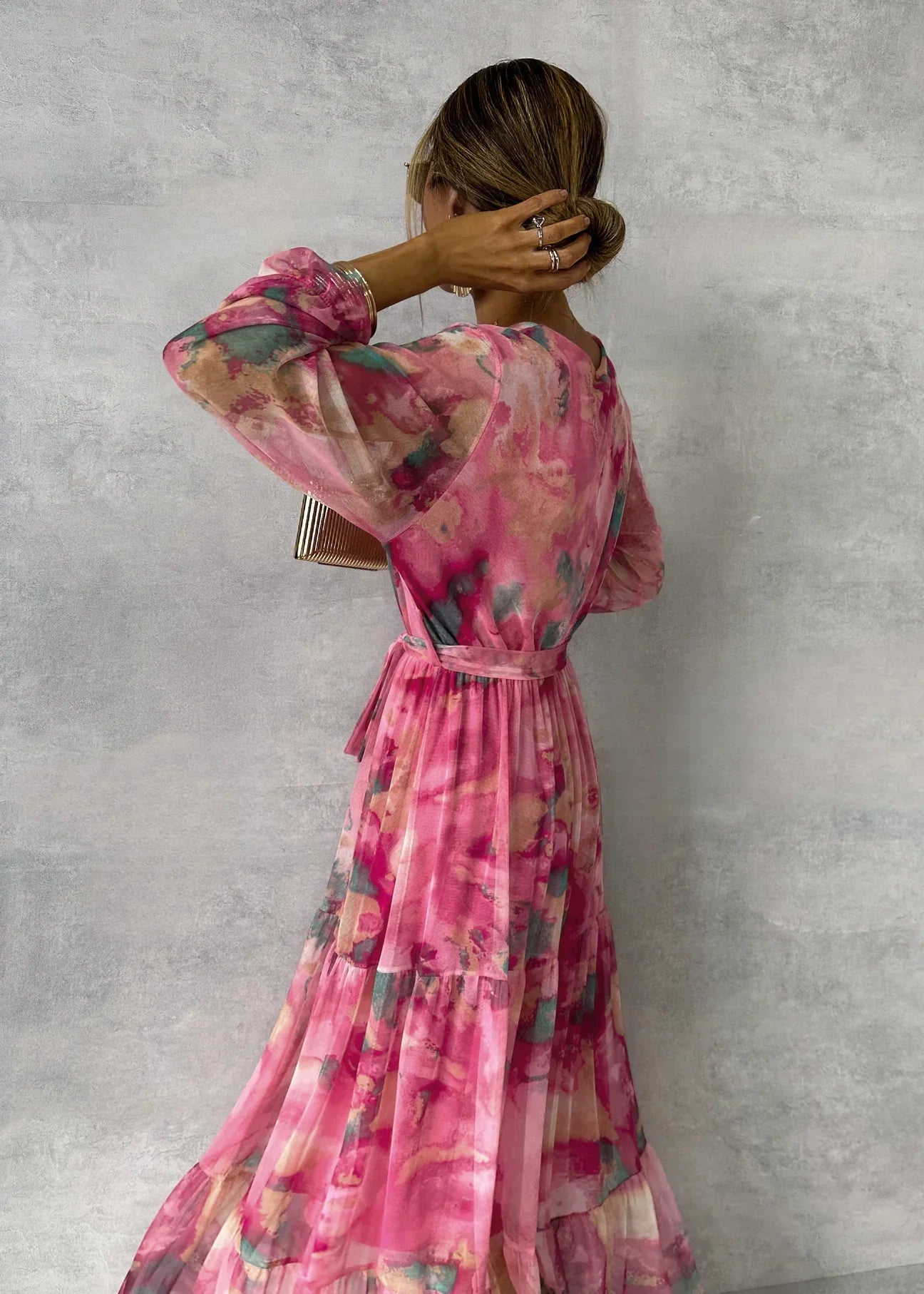Amira | Floral Wrap Maxi Dress with Long Sleeves | Spring & Summer Outfit