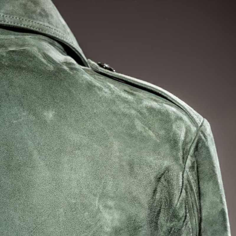 Men’s Suede Bomber Jacket in Vintage Style | Smart Casual Winter Coat