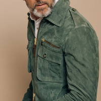 Men’s Suede Bomber Jacket in Vintage Style | Smart Casual Winter Coat