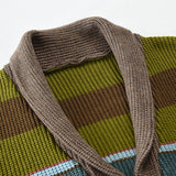 Men’s Knitted Cardigan with Lapel Collar in Colourblock Style | Smart Casual Jumper