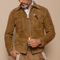 Men’s Suede Bomber Jacket in Vintage Style | Smart Casual Winter Coat