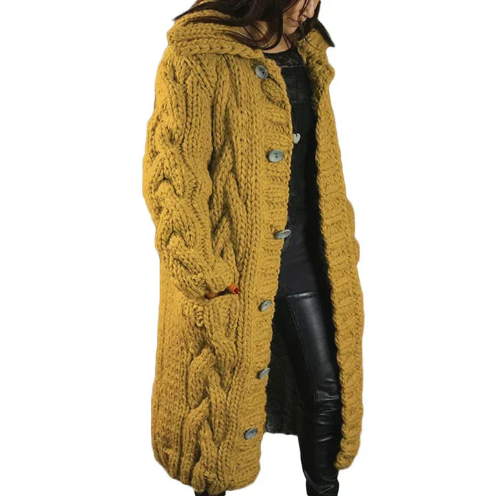Women’s Chunky Knit Cardigan in Open Front Style | Cozy Long Sleeve Sweater