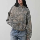 Women’s Camouflage Pullover in Grey Oversized Fit | Ladies Casual Jumper