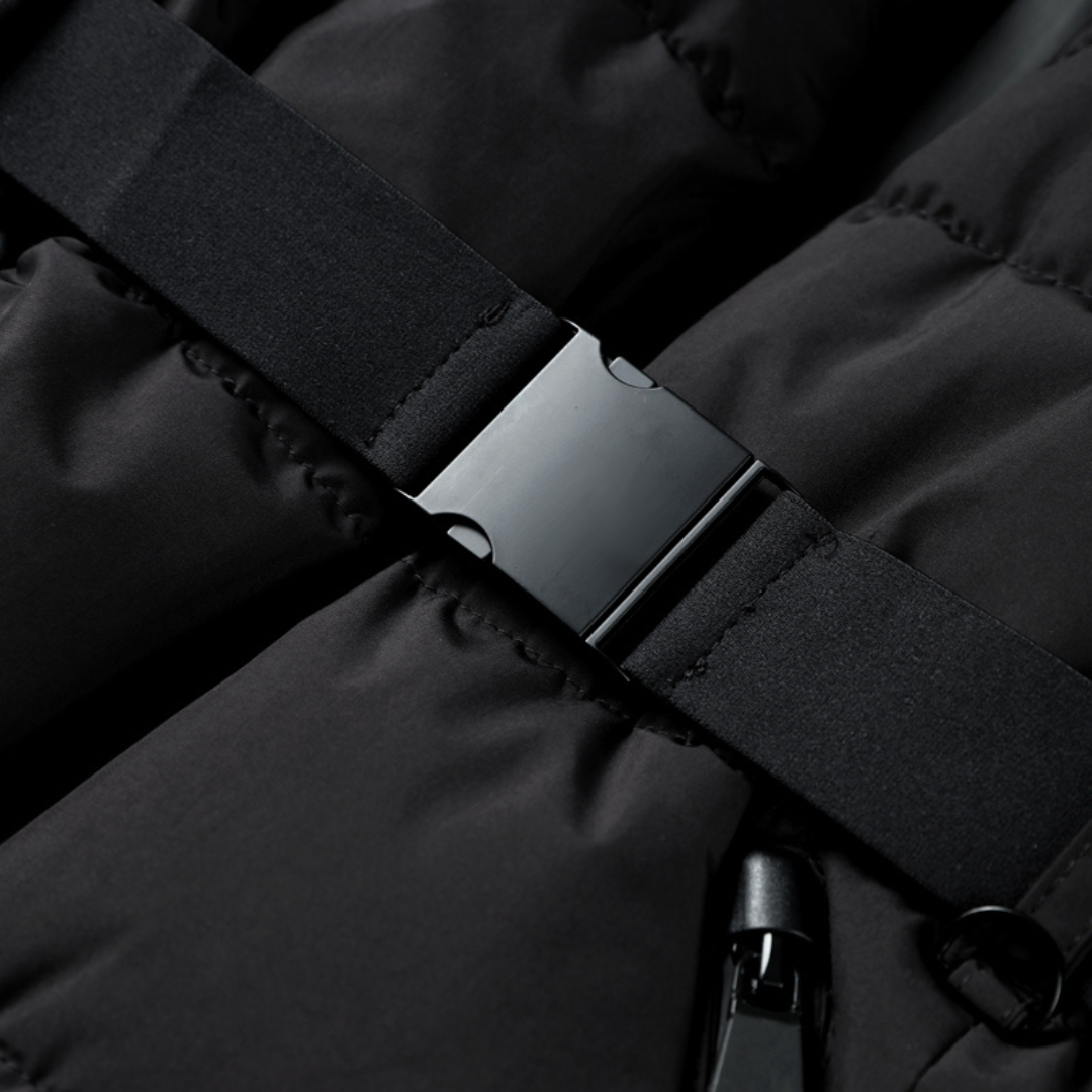 Women’s Black Puffer Jacket | Belted Winter Coat | Water-Resistant Outerwear | Insulated Warmth