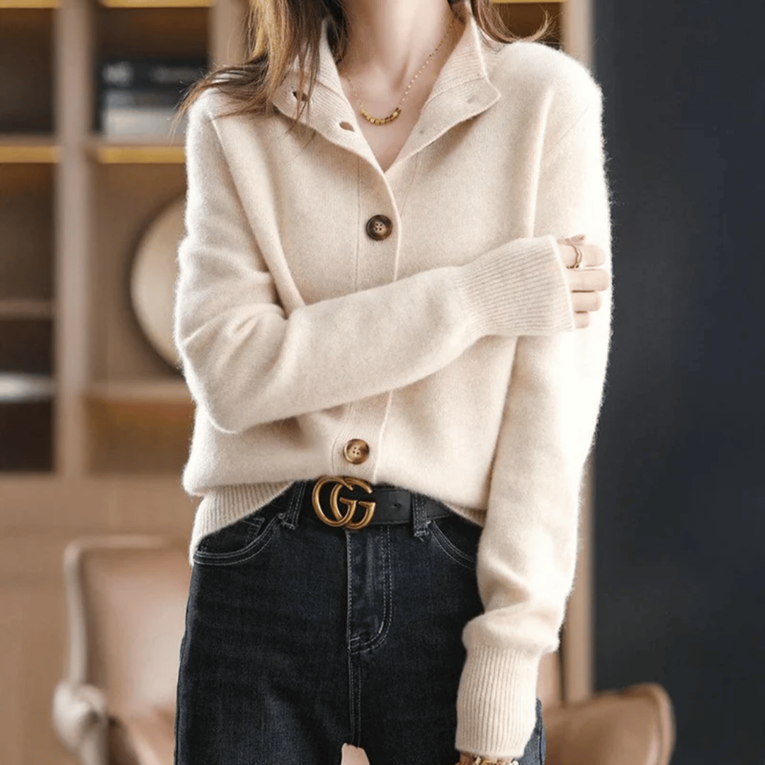 Button-Up Cardigan | Half-High Neck | Soft Warm Layer | Autumn Knitwear