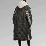 Women’s Long Quilted Jacket with Hood | Warm Padded Winter Coat