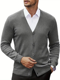 Men’s Button Up Cardigan | Lightweight Knitwear | V-Neck Jumper | Autumn Layer