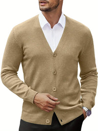 Men’s Button Up Cardigan | Lightweight Knitwear | V-Neck Jumper | Autumn Layer