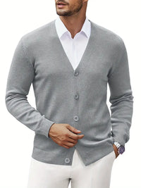 Men’s Button Up Cardigan | Lightweight Knitwear | V-Neck Jumper | Autumn Layer