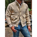 Men’s Stand Collar Turtleneck Jacket | Single-Breasted Smart Casual Coat
