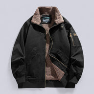 Men’s Wool Lined Winter Jacket with Zipper Closure | Warm Rugged Outdoor Coat