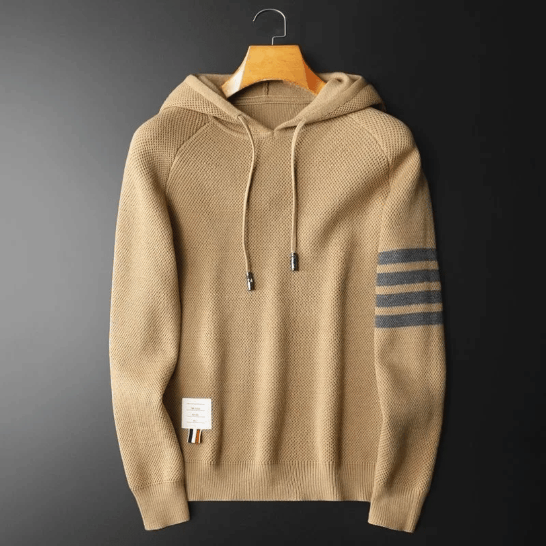 Men’s Graphic Hoodie with Striped Detail | Modern Lightweight Sweater