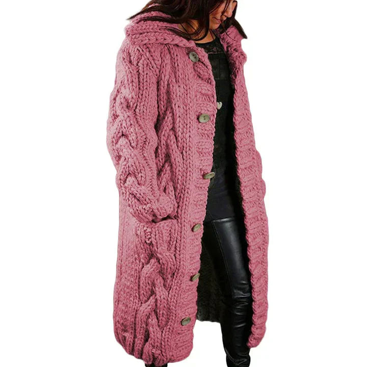 Women’s Chunky Knit Cardigan in Open Front Style | Cozy Long Sleeve Sweater