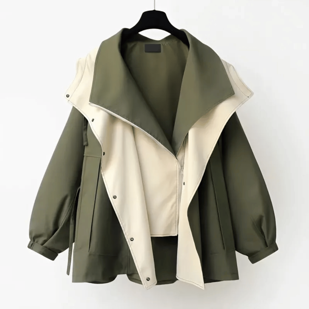 Oversized Trench Coat | Double Collar Design | Weather-Resistant Layer