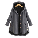 Women’s Winter Jacket with Hood and Button Front | Warm Ladies Coat