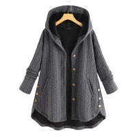 Women’s Winter Jacket with Hood and Button Front | Warm Ladies Coat