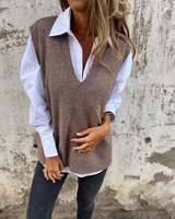 Women’s Knit Vest in Classic V-Neck Style | Versatile Ladies Sweater Top