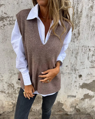 Women’s Knit Vest in Classic V-Neck Style | Versatile Ladies Sweater Top